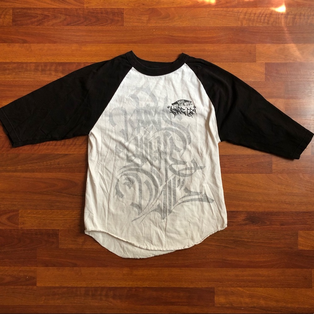 Vans quarter sleeve baseball tee men’s Sz large